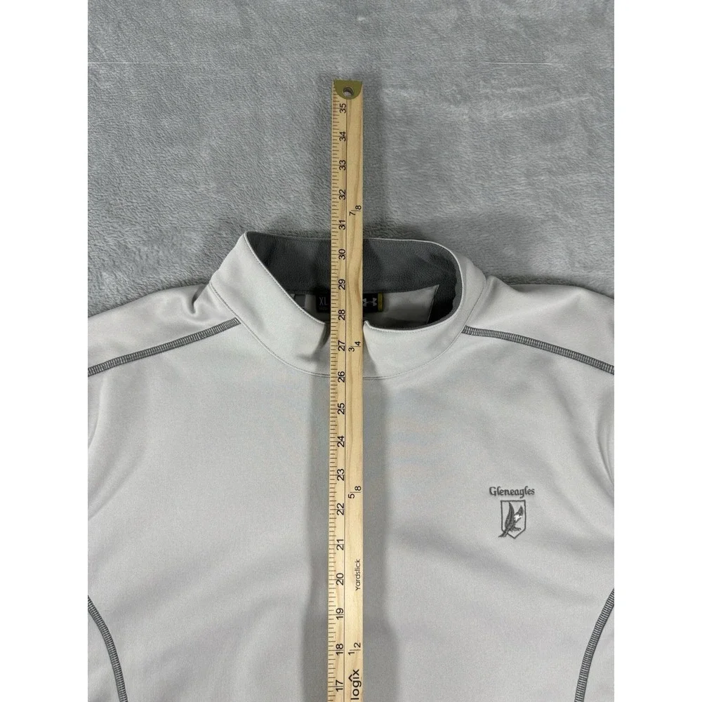 Under Armour Sweater Mens XL Grey 1/4 Zip Fleece Lined Pullover Logo‎